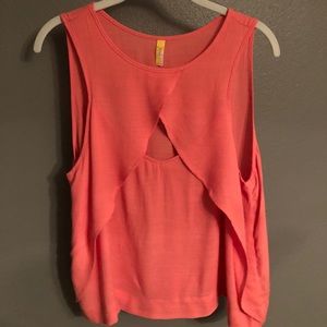 Pink free people linen top